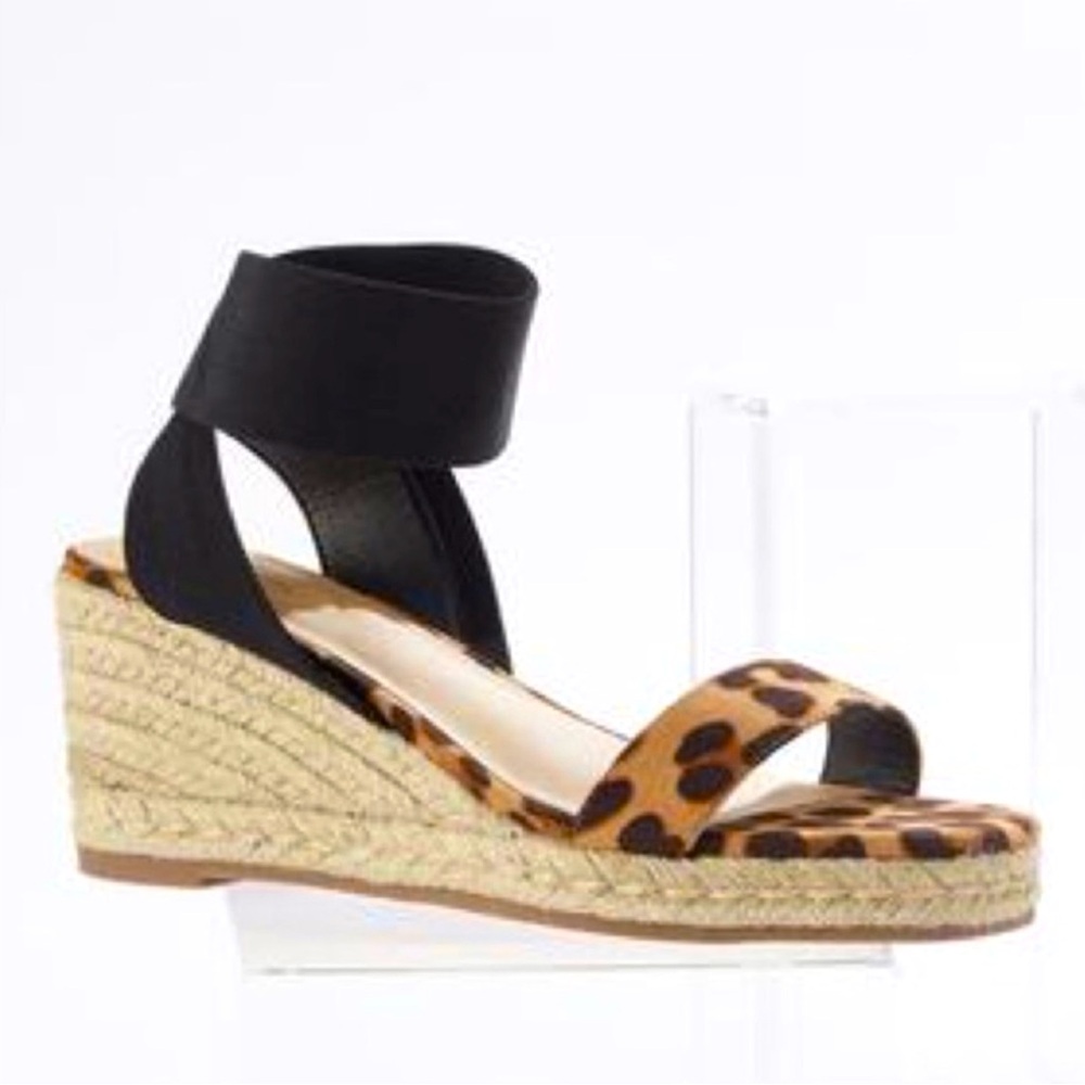 Cato Wedge Leopard Ankle Band Sandal